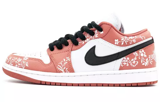 Кроссовки Air Jordan 1 Vintage Basketball Shoes Women's Low-top Red/White, розовый