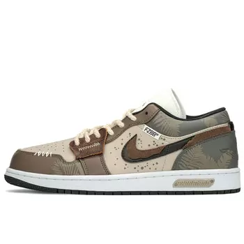 Кроссовки Air Jordan 1 Vintage Basketball Shoes Men Low-top Green, темно-зеленый