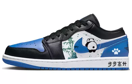 Кроссовки Air Jordan 1 Vintage Basketball Shoes Women's Low-top Black/white/blue, синий