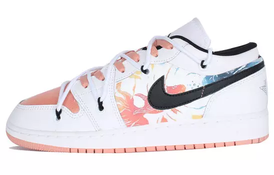 Кроссовки Air Jordan 1 Vintage Basketball Shoes Women's Low-top Pink/white/black, розовый