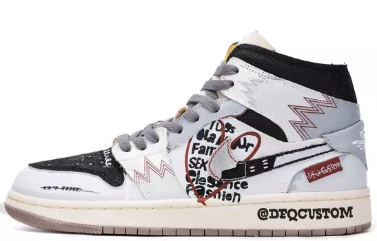 Кроссовки Air Jordan 1 Vintage Basketball Shoes Men Mid-top Gray, светло-серый