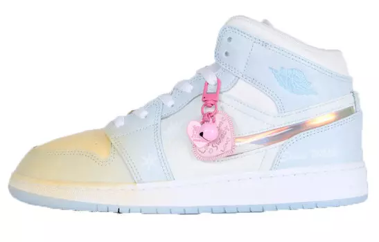 Кроссовки Air Jordan 1 Vintage Basketball Shoes Unisex High-top Blue/white, синий