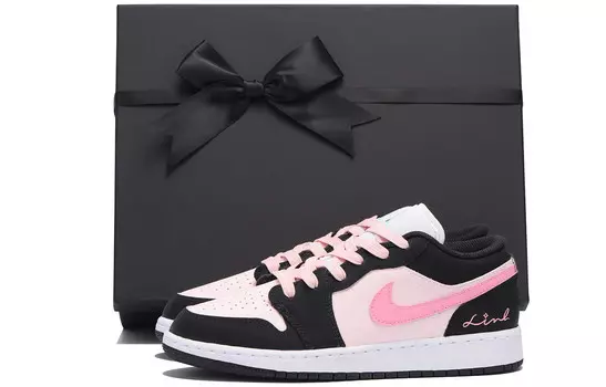 Кроссовки Air Jordan 1 Vintage Basketball Shoes Women's Low-top Pink/Black, розовый
