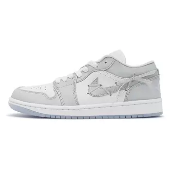 Кроссовки Air Jordan 1 Vintage Basketball Shoes Women's Low-top Gray/White, серый/белый