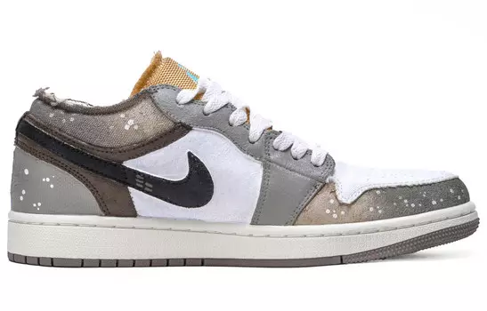 Кроссовки Air Jordan 1 Vintage Basketball Shoes Men Low-top Grey/green, серый