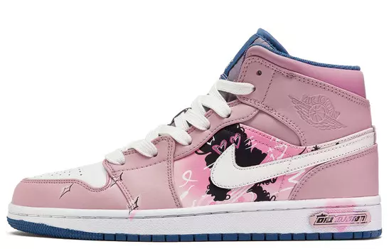 Кроссовки Air Jordan 1 Vintage Basketball Shoes Women's Mid-top Pink/white, цвет Peach