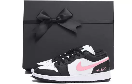 Кроссовки Air JORDAN 1 Vintage Basketball Shoes Women's Low-Top Black Pink