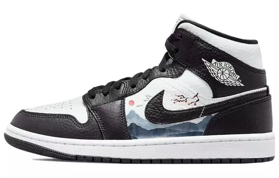 Кроссовки Air Jordan 1 Vintage Basketball Shoes Women's High-top Black/white, черный