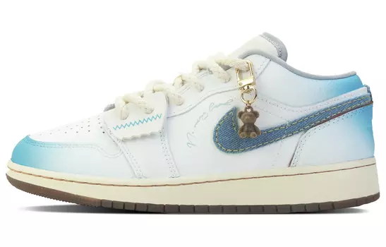 Кроссовки Air JORDAN 1 Vintage Basketball Shoes Women's Low-Top White Blue