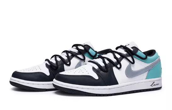 Кроссовки Air Jordan 1 Vintage Basketball Shoes Women's Low-top University Blue/Black/White, синий
