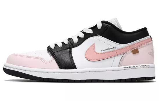 Кроссовки Air Jordan 1 Vintage Basketball Shoes Women's Low-top Black/White/Pink, розовый