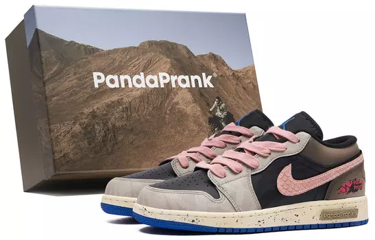 Кроссовки Air Jordan 1 Vintage Basketball Shoes Women's Low-top Black/brown/pink, черный