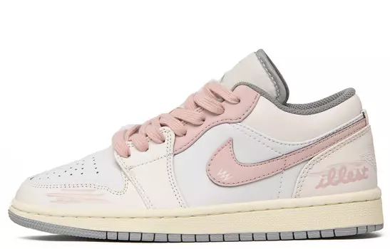 Кроссовки Air Jordan 1 Vintage Basketball Shoes Women's Low-top Beige/Pink, розовый