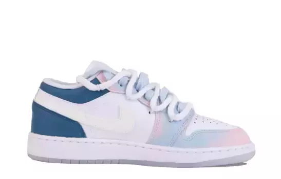 Кроссовки Air Jordan 1 Vintage Basketball Shoes Women's Low-top White/pink/blue, белый