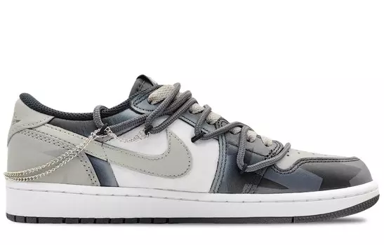 Кроссовки Air Jordan 1 Vintage Basketball Shoes Men Low-top Black/Gray, черный