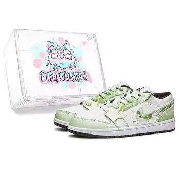 Кроссовки Air Jordan 1 Vintage Basketball Shoes Women's Low-Top White/Green