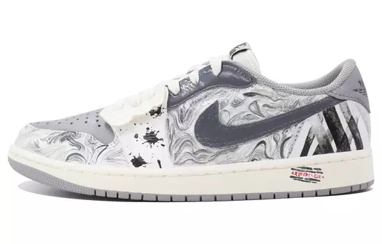 Кроссовки Air Jordan 1 Vintage Basketball Shoes Unisex Low-top Grey/Black, серый/черный
