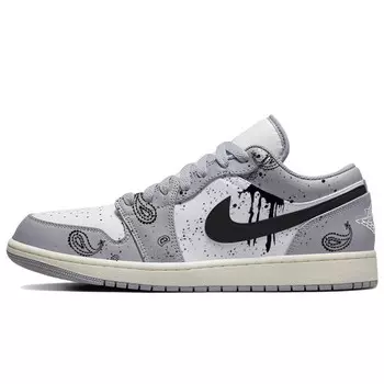 Кроссовки Air Jordan 1 Vintage Basketball Shoes Men Low-top White/gray, серый