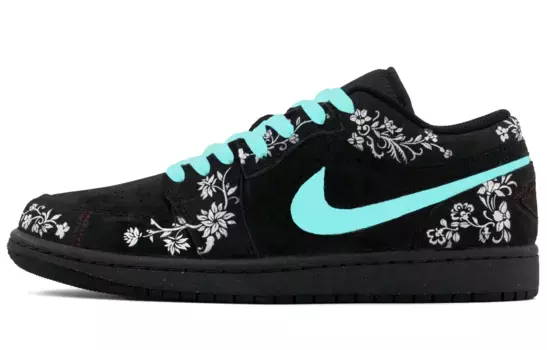 Кроссовки Air Jordan 1 Vintage Basketball Shoes Men Low-top White/Black/Green, черный