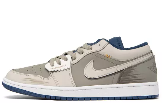 Кроссовки Air Jordan 1 Vintage Basketball Shoes Men Low-top Brown, хаки