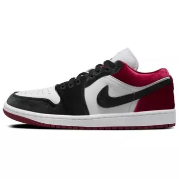 Кроссовки Air Jordan 1 Vintage Basketball Shoes Unisex Low-top Black/White/Red, черный/оранжевый