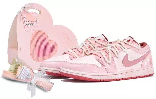 Кроссовки Air Jordan 1 Vintage Basketball Shoes Women's Low-Top Pink