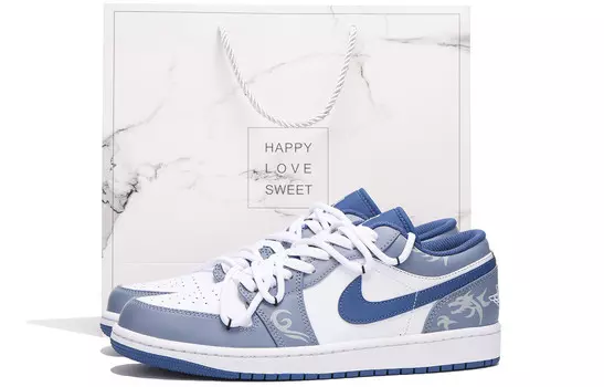 Кроссовки Air Jordan 1 Vintage Basketball Shoes Men Low-Top White
