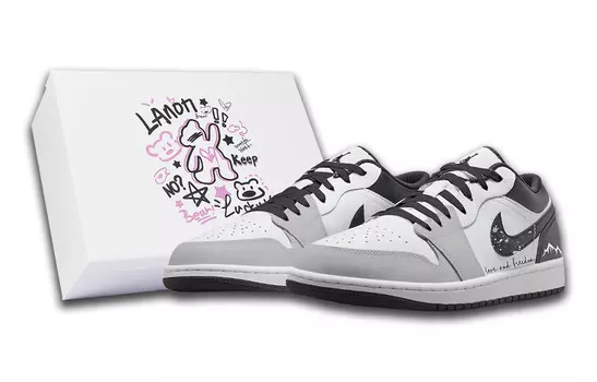 Кроссовки Air Jordan 1 Vintage Basketball Shoes Men Low-Top Black
