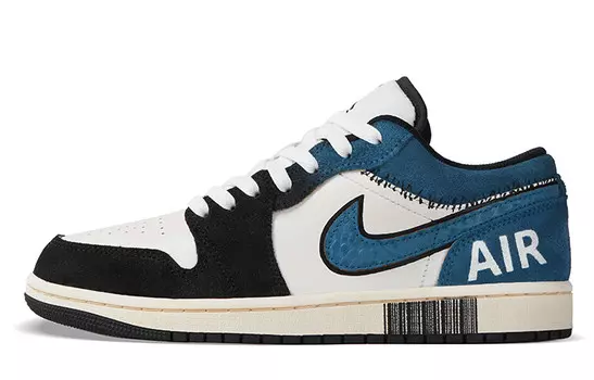 Кроссовки Air Jordan 1 Vintage Basketball Shoes Men Low-top Black/Blue, черный/синий