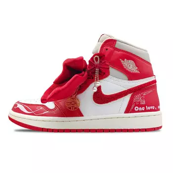 Кроссовки Air JORDAN 1 Vintage Basketball Women's High-Top, красный/белый