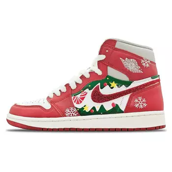 Кроссовки Air Jordan 1 Vintage Basketball Women's High-Top, красный/зеленый/белый