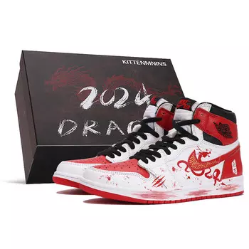Кроссовки Air Jordan 1 Vintage Basketball Women's High-Top, красный/белый/черный
