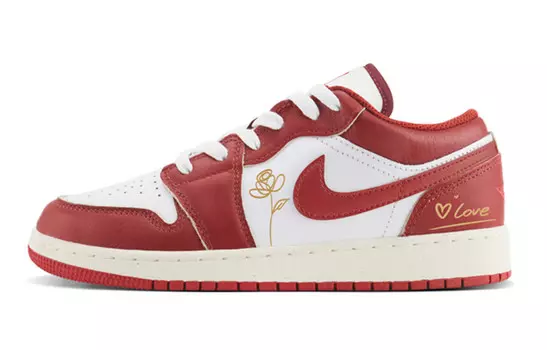 Кроссовки Air JORDAN 1 Vintage Basketball Women's Low-Top, красный/белый