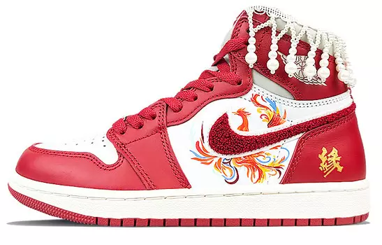 Кроссовки Air JORDAN 1 Vintage Basketball Women's High-Top, красный/белый