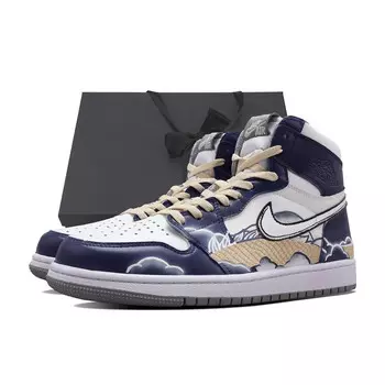 Кроссовки Air Jordan 1 Vintage Basketball Women's High-Top, синий/белый