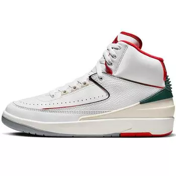 Кроссовки AIR JORDAN 2 RETRO ITALY Jordan, цвет White/Fire Red-Cool Grey