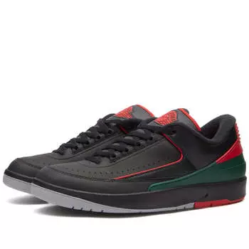 Кроссовки Air Jordan 2 Retro Low, цвет Black & Fire Red