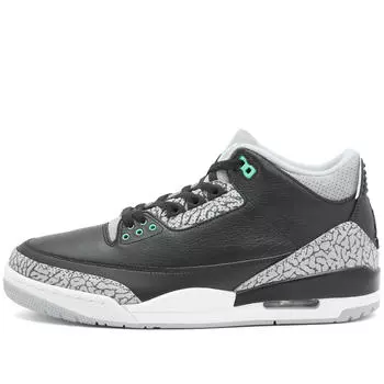 Кроссовки Air Jordan 3 Retro, цвет Black, Green & White