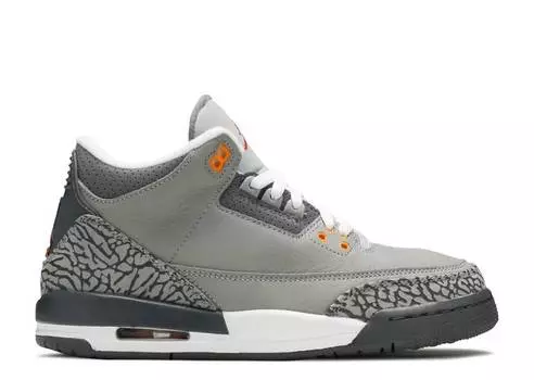 Кроссовки AIR JORDAN 3 RETRO GS 'COOL GREY' 2021, серебряный