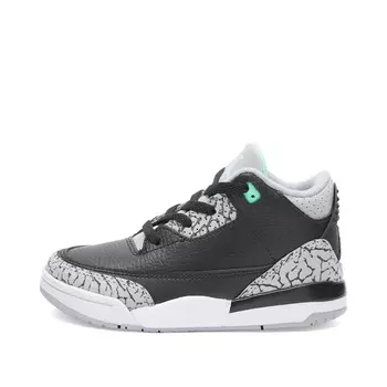 Кроссовки Air Jordan 3 Retro Gs, цвет Black, Green Glow & Wolf Grey & White