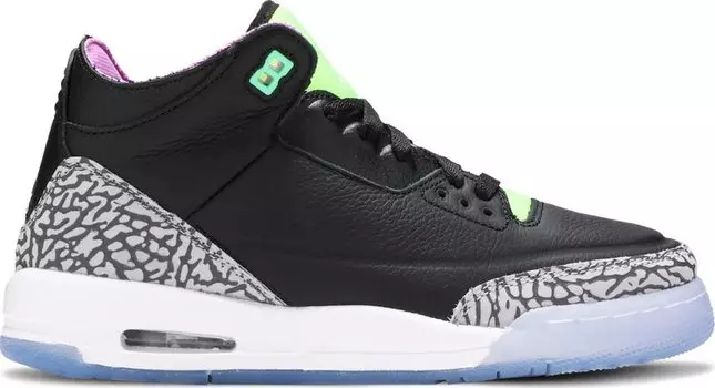 Кроссовки Air Jordan 3 Retro GS Electric Green, черный