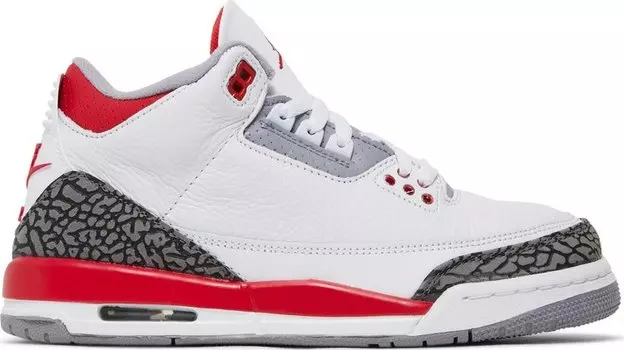 Кроссовки Air Jordan 3 Retro GS Fire Red 2022, белый