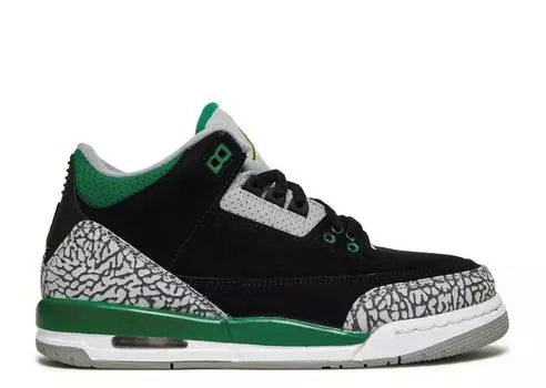 Кроссовки AIR JORDAN 3 RETRO GS 'PINE GREEN', черный