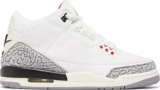 Кроссовки Air Jordan 3 Retro GS White Cement Reimagined, белый