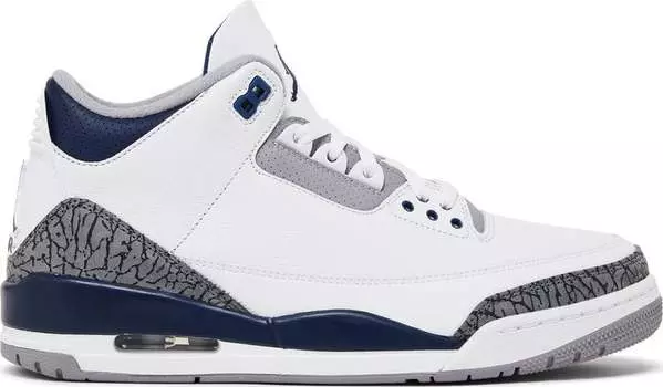 Кроссовки Air Jordan 3 Retro 'Midnight Navy', белый