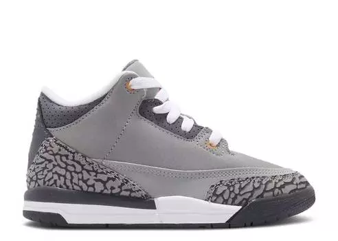 Кроссовки AIR JORDAN 3 RETRO PS 'COOL GREY' 2021, серебряный