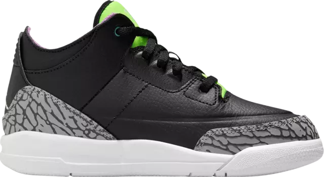 Кроссовки Air Jordan 3 Retro PS Electric Green, черный