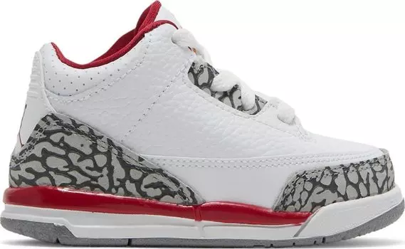 Кроссовки Air Jordan 3 Retro TD Cardinal Red, белый