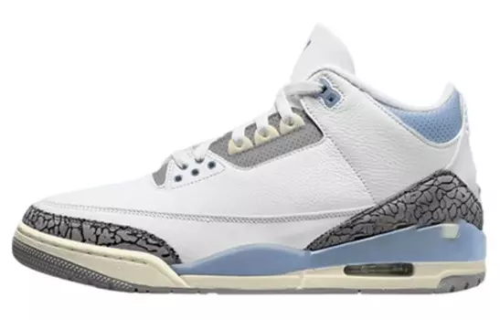 Кроссовки Air Jordan 3 Vintage Basketball Shoes Men Low-top White/Blue, белый/синий