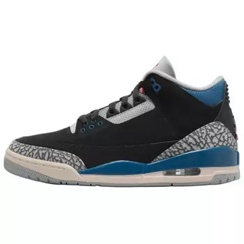 Кроссовки Air Jordan 3 Vintage Basketball Shoes Unisex Mid-top Light Smoke Gray/Dark Obsidian/White/Bright Crimson, белый